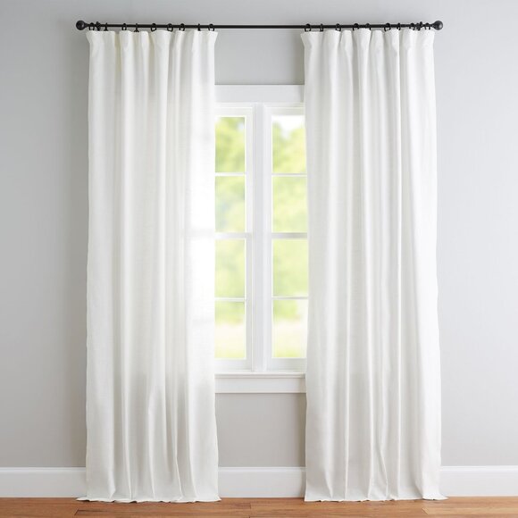 Pottery Barn Emery Linen Blackout Curtain Drape White 100 x 108 ONE Panel NEW - Picture 1 of 5